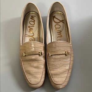 Sam Edelman Tan Leather Flats with Horsebit Detail
